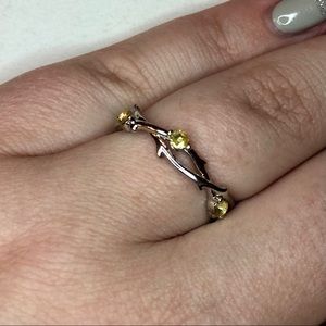 NWT Sterling Silver Yellow Gemstone Ring